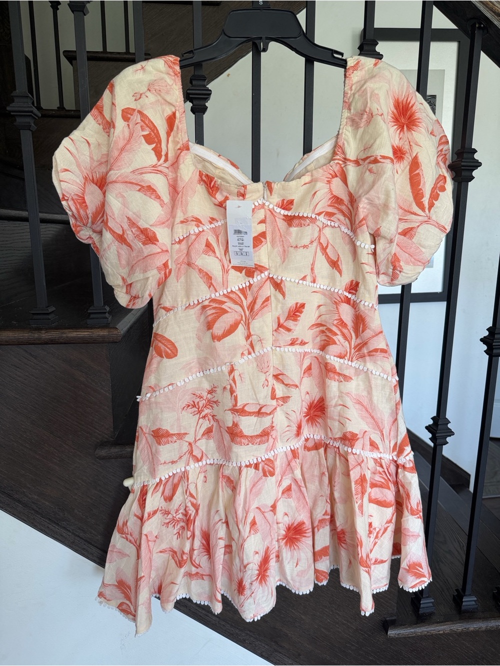 Lipsy Coral Floral Puff-Sleeve Mini Dress - Picture 4 of 10